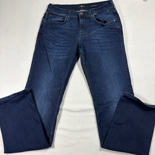 7 For All Mankind The Straight Jeans Mens Dark Wash Blue Denim Classic Fit