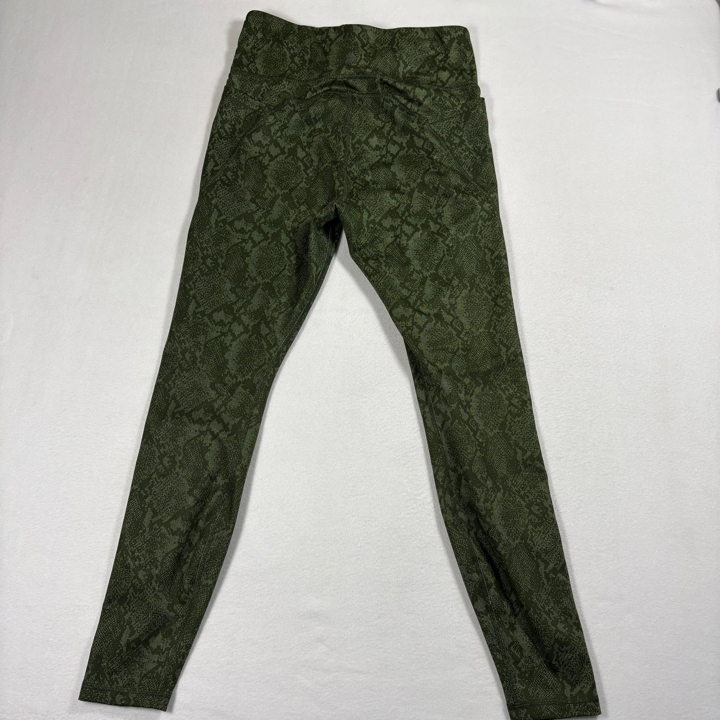 All In Motion Womens Leggings Medium Green Snake Print High Rise Stretch Yoga