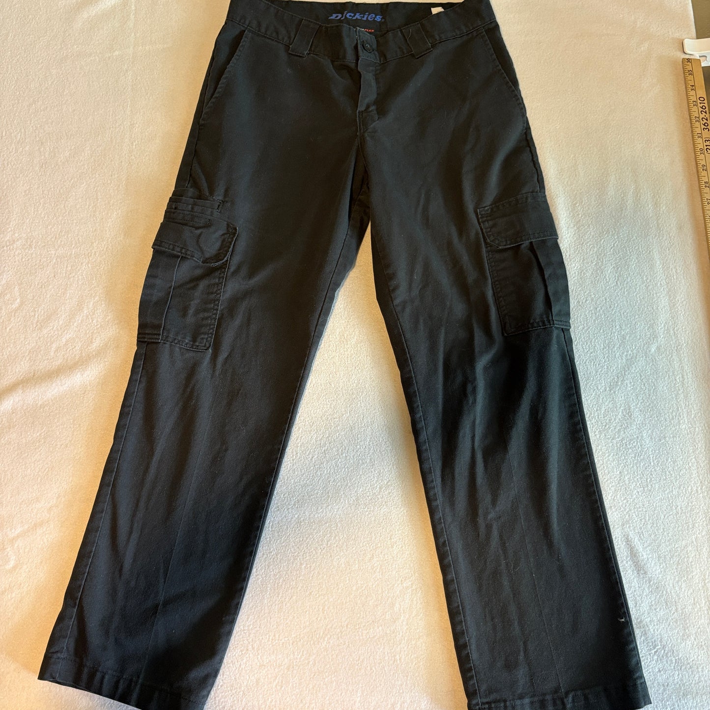 Dickies Flex Cargo Pants Womens 12 Black Utility Workwear Straight Fits 32X28