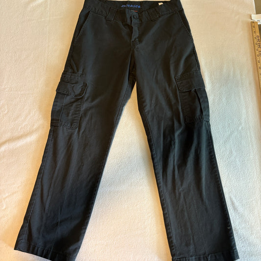 Dickies Flex Cargo Pants Womens 12 Black Utility Workwear Straight Fits 32X28