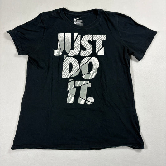 Nike Mens Black Graphic Tee Shirt Large Just Do It Athletic Cut Vintage Y2K