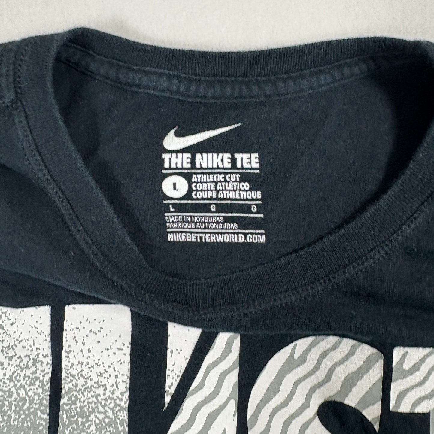 Nike Mens Black Graphic Tee Shirt Large Just Do It Athletic Cut Vintage Y2K