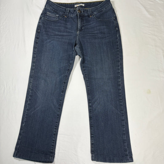 Lee Perfect Fit Bootcut Jeans Women’s Size 12 Short Blue Denim Stretch Baggy Y2K