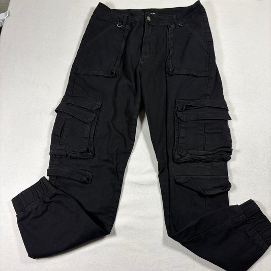 American Bazi Cargo Pants Mens Black Multi Pocket Utility Jogger Streetwear