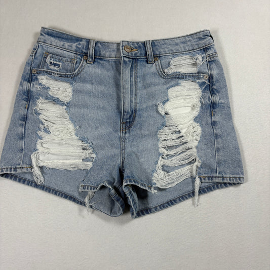 American Eagle Womens Distressed Denim Shorts Size 6 Y2K 90s Grunge High Rise