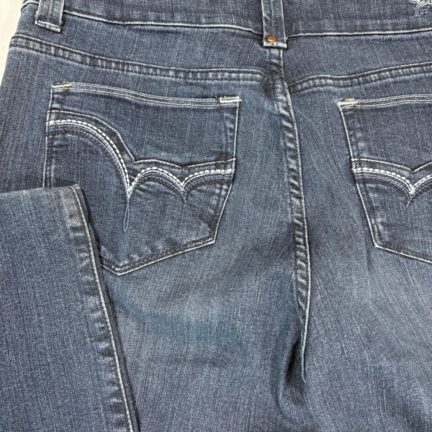 Lee Perfect Fit Bootcut Jeans Women’s Size 12 Short Blue Denim Stretch Baggy Y2K