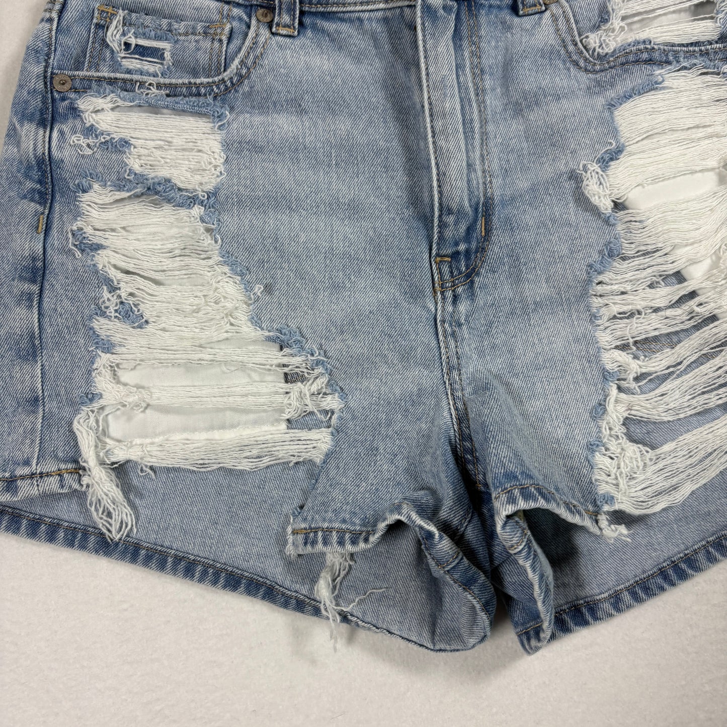 American Eagle Womens Distressed Denim Shorts Size 6 Y2K 90s Grunge High Rise