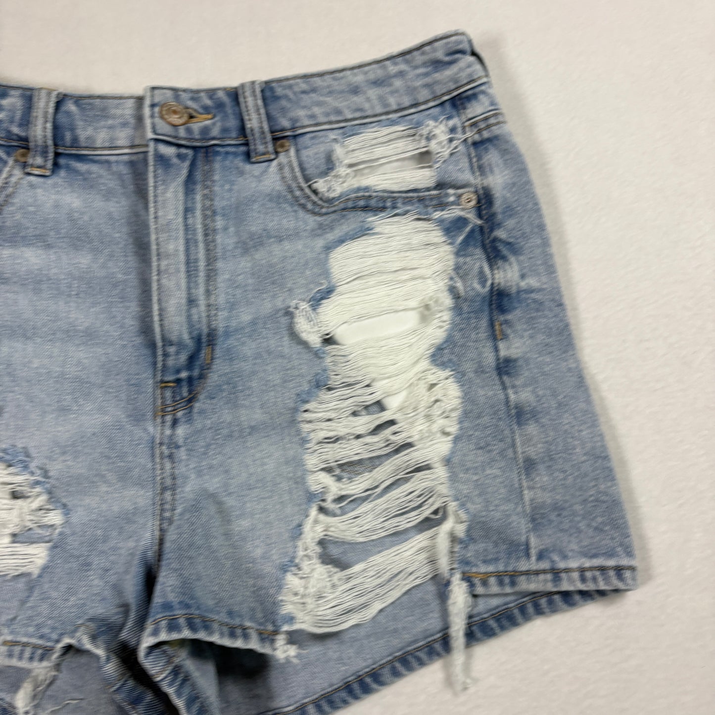 American Eagle Womens Distressed Denim Shorts Size 6 Y2K 90s Grunge High Rise