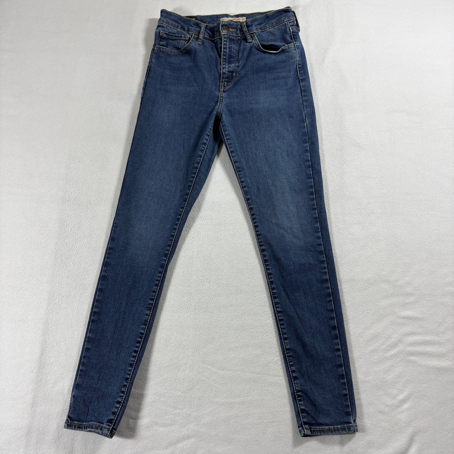 Levis 720 High Rise Super Skinny Jeans Womens 27x28 Medium Wash Stretch Denim