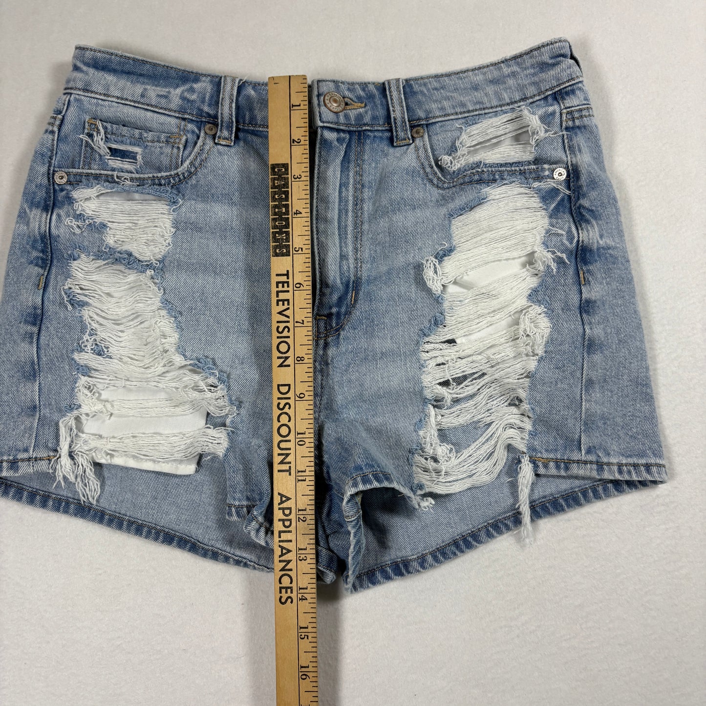 American Eagle Womens Distressed Denim Shorts Size 6 Y2K 90s Grunge High Rise