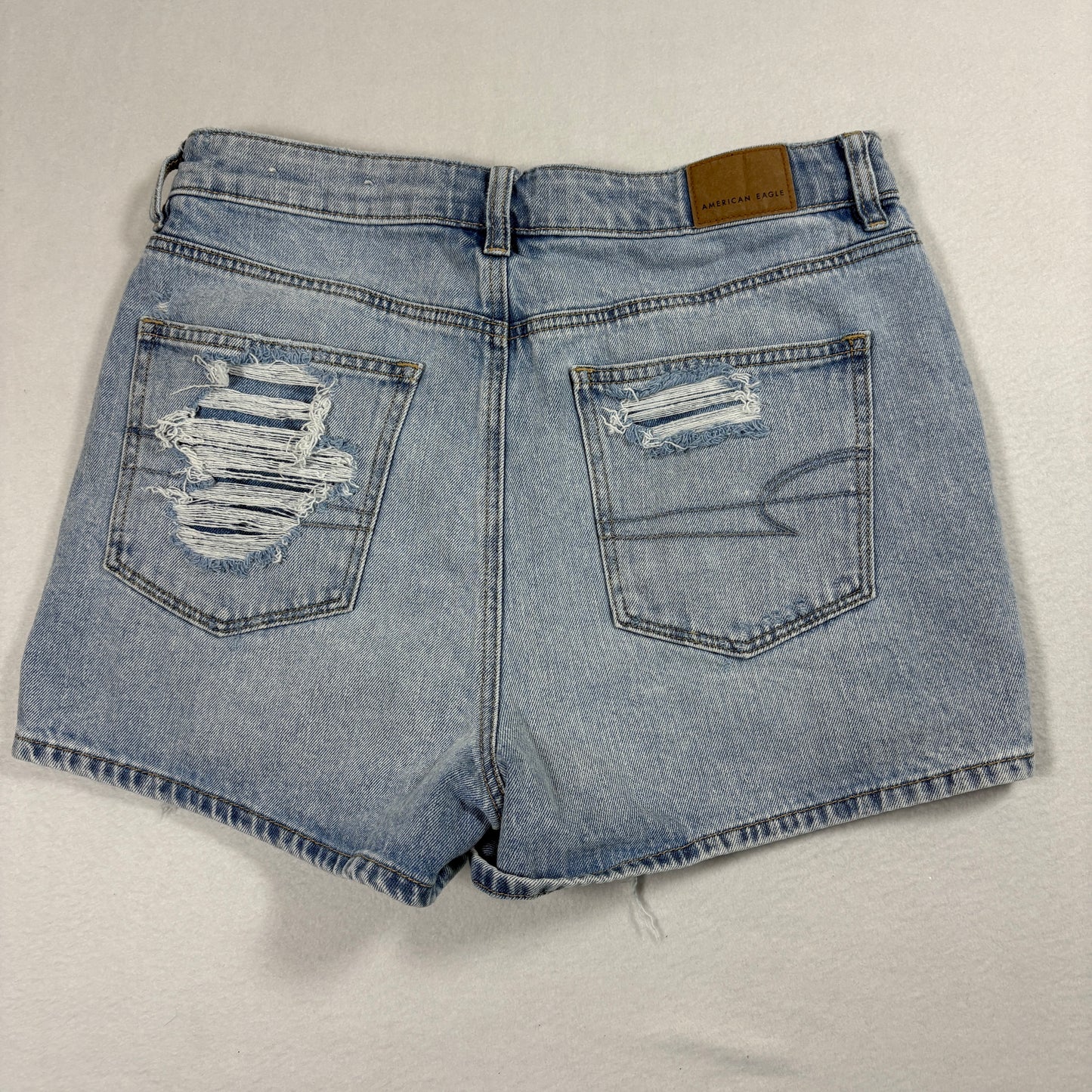 American Eagle Womens Distressed Denim Shorts Size 6 Y2K 90s Grunge High Rise