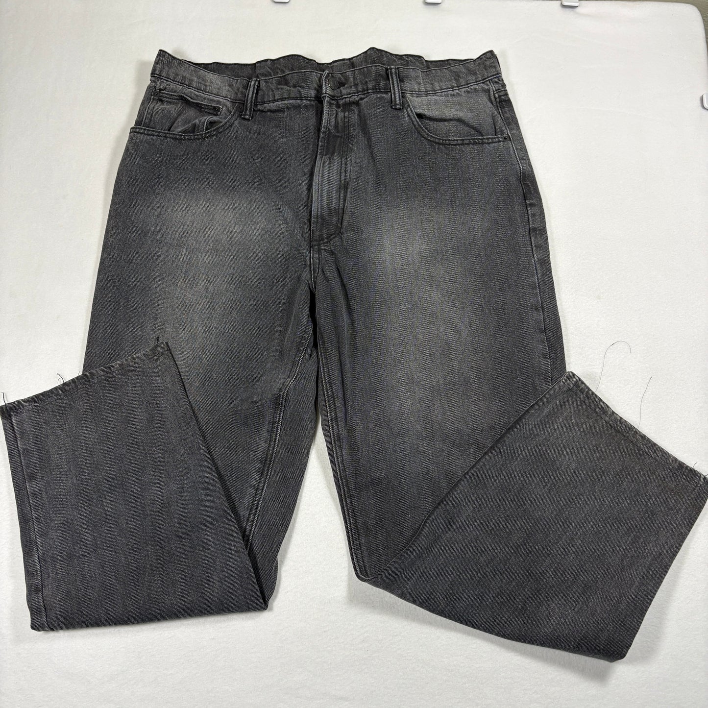 Arizona Jean Co Mens Baggy Jeans 40 Black Denim Y2K 90s Grunge Straight Fit