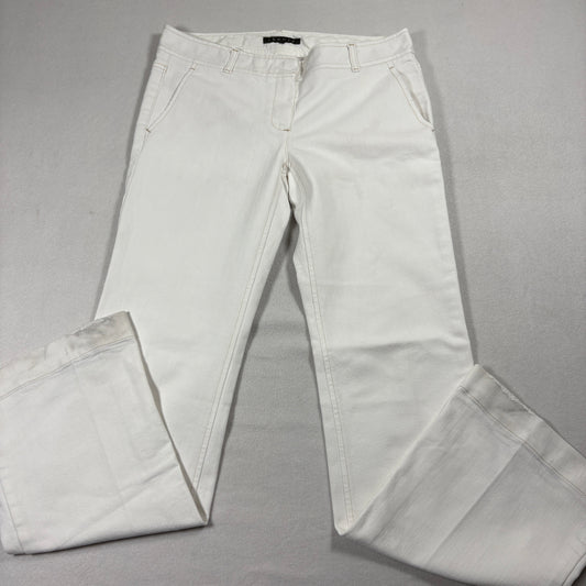 Theory Pants Womens Size 8 White Stretch Cotton Bootcut Trouser Mid Rise
