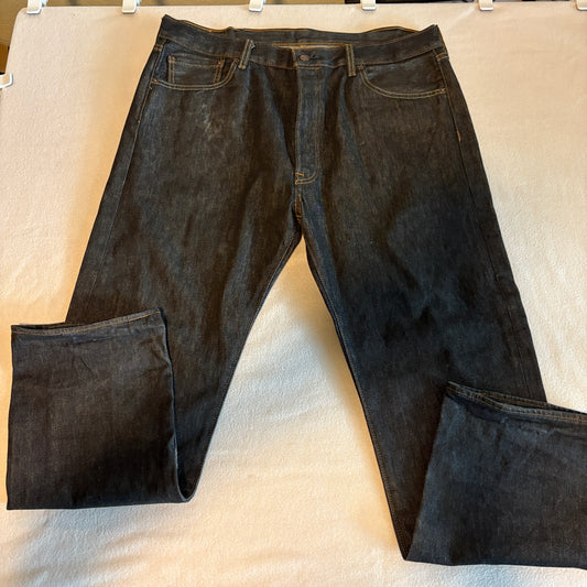 Levis 501 Jeans W38 L32 Dark Wash Button Fly Straight Denim Fits Like 38x30