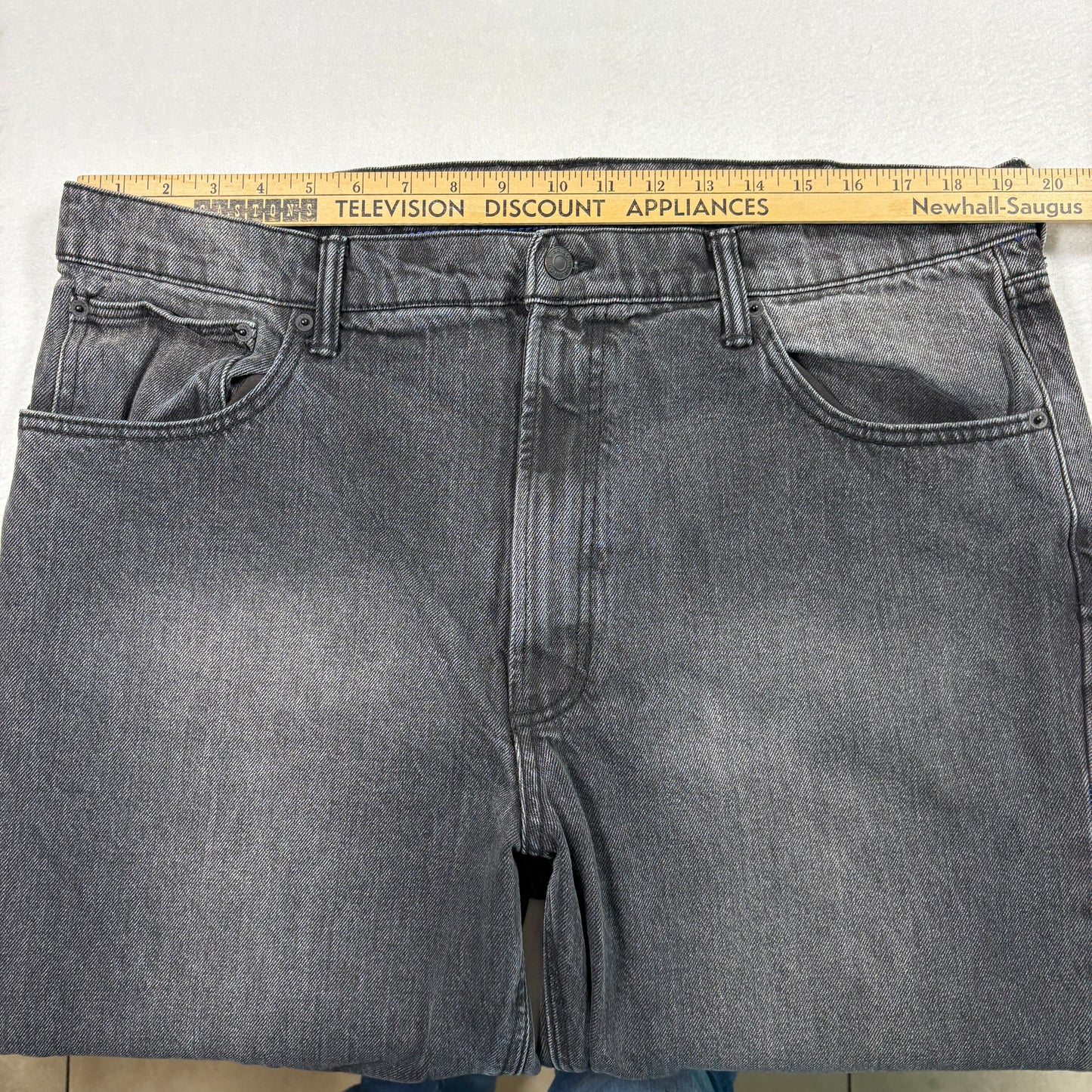 Arizona Jean Co Mens Baggy Jeans 40 Black Denim Y2K 90s Grunge Straight Fit