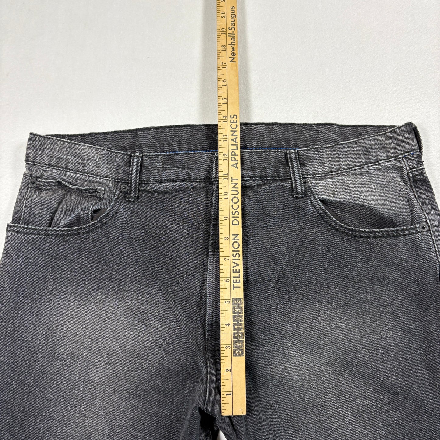 Arizona Jean Co Mens Baggy Jeans 40 Black Denim Y2K 90s Grunge Straight Fit