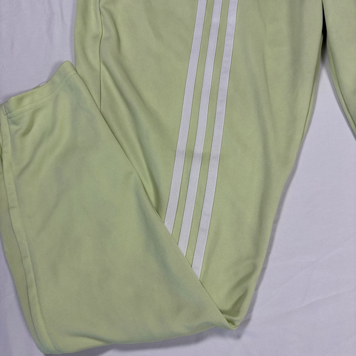 Adidas Men’s XL Track Pants Green 3-Stripes Joggers Athletic Tapered Zip Cuffs