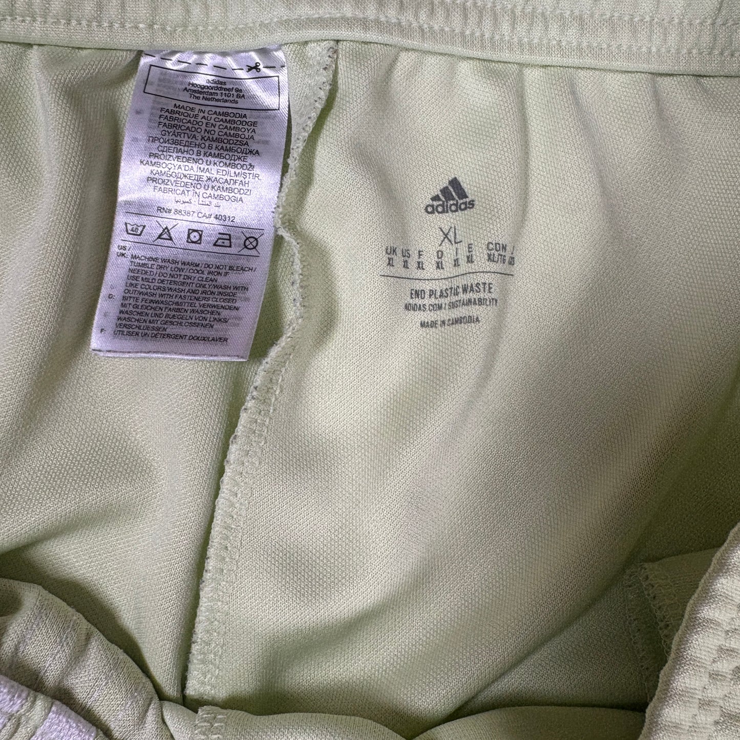 Adidas Men’s XL Track Pants Green 3-Stripes Joggers Athletic Tapered Zip Cuffs