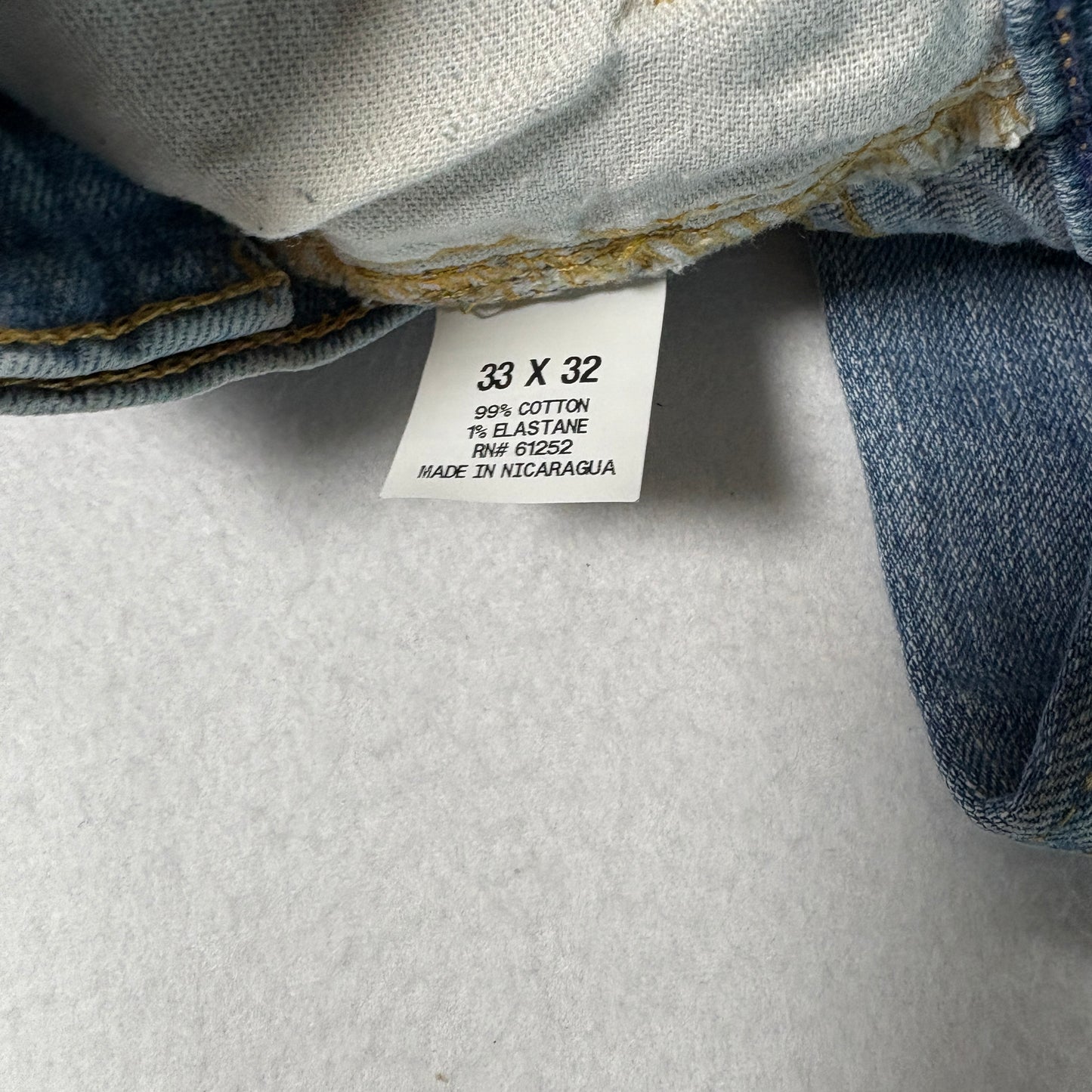 Arizona Mens Jeans 33x32 Light Wash Athletic Fit Flex Denim Y2K 90s Grunge