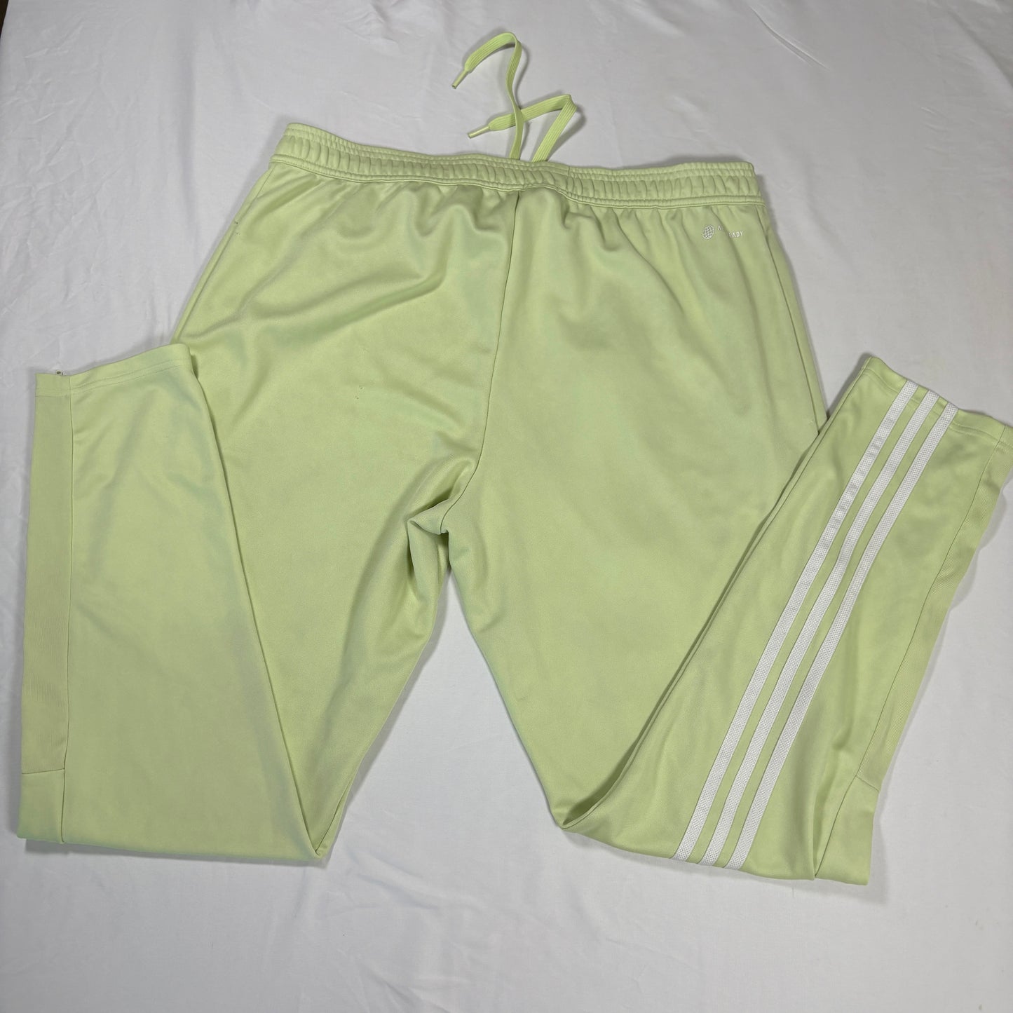 Adidas Men’s XL Track Pants Green 3-Stripes Joggers Athletic Tapered Zip Cuffs
