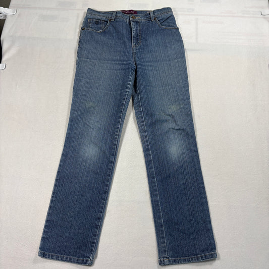 Gloria Vanderbilt Amanda Jeans Womens 6P Blue Denim Mid Rise Straight Fit Classic
