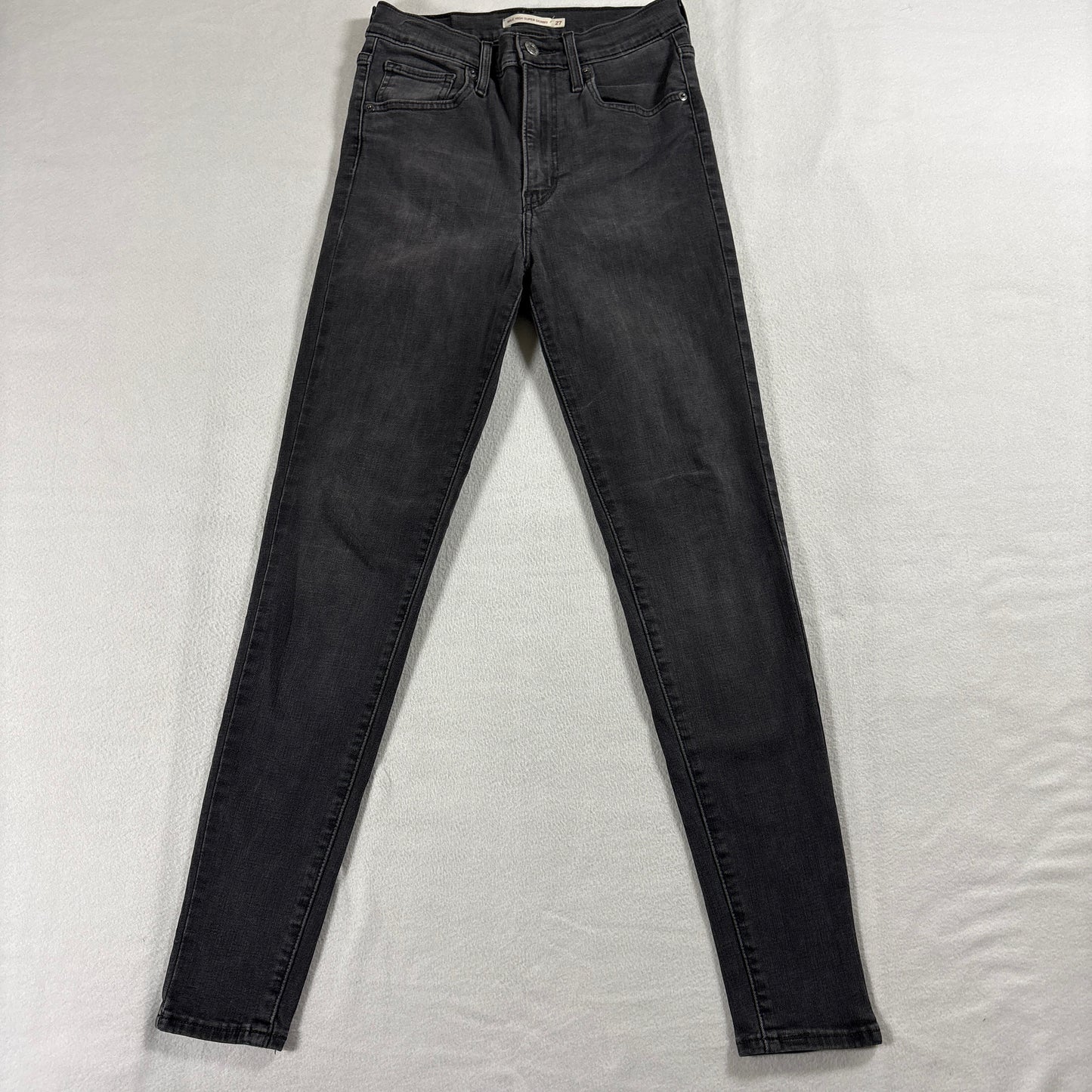 Levis Mile High Super Skinny Womens 27x30 Gray Wash High Rise Stretch Denim