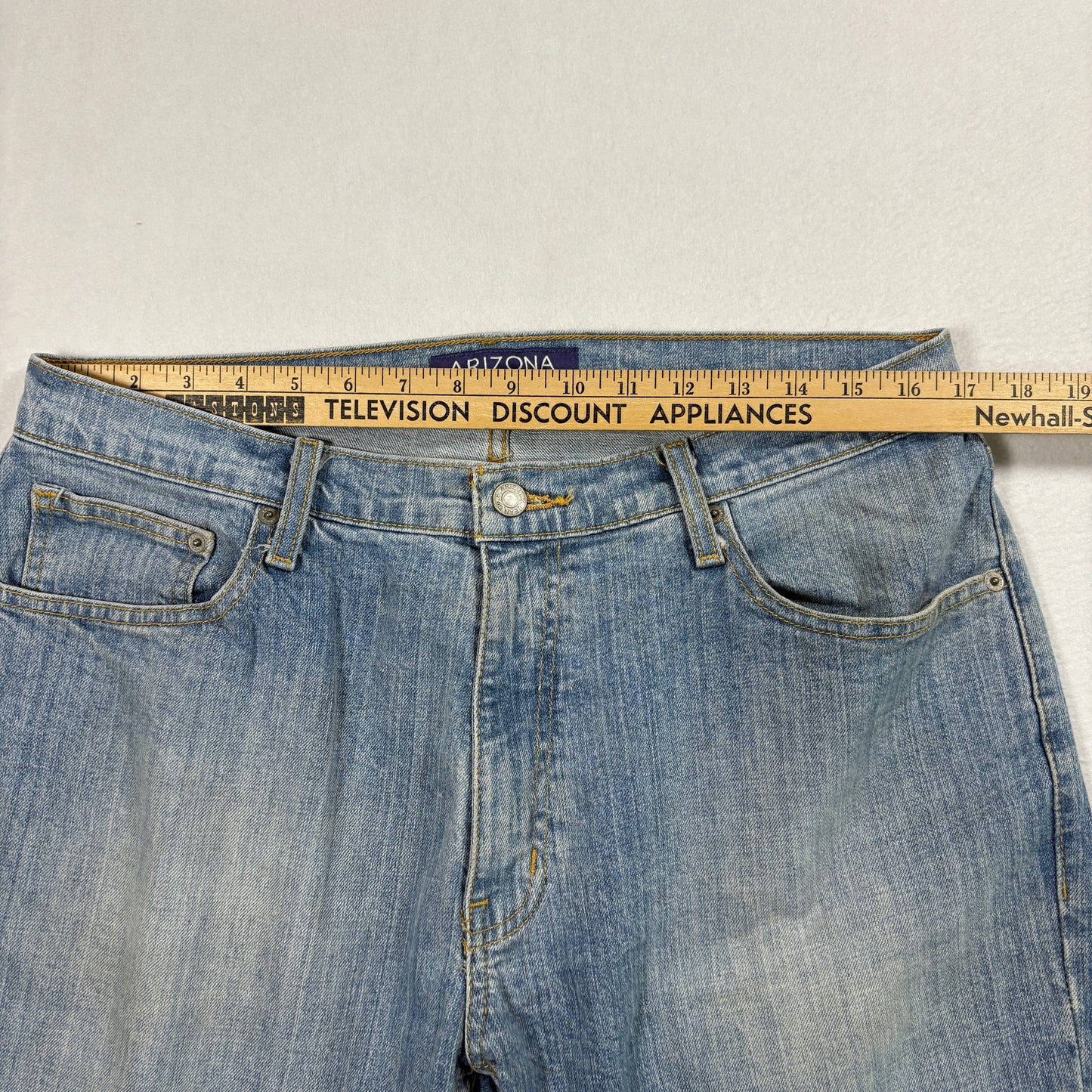 Arizona Mens Jeans 33x32 Light Wash Athletic Fit Flex Denim Y2K 90s Grunge