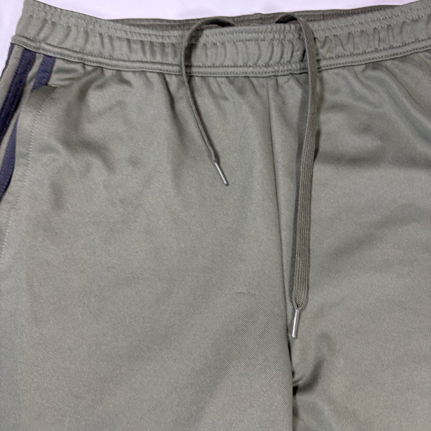 Adidas Men’s L Track Pants Green 3-Stripes Joggers Athletic Training Zip Cuffs