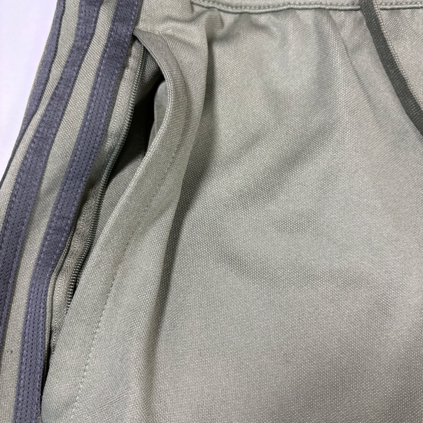 Adidas Men’s L Track Pants Green 3-Stripes Joggers Athletic Training Zip Cuffs