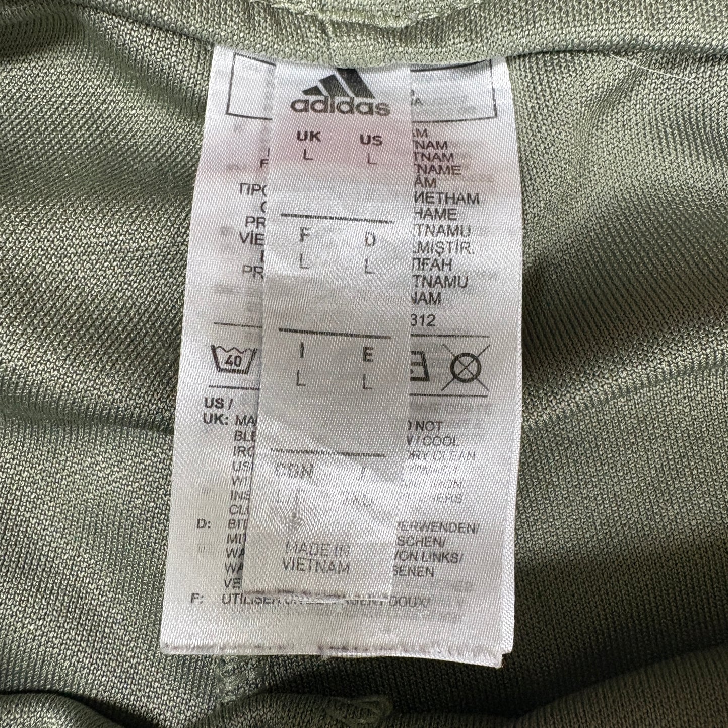 Adidas Men’s L Track Pants Green 3-Stripes Joggers Athletic Training Zip Cuffs