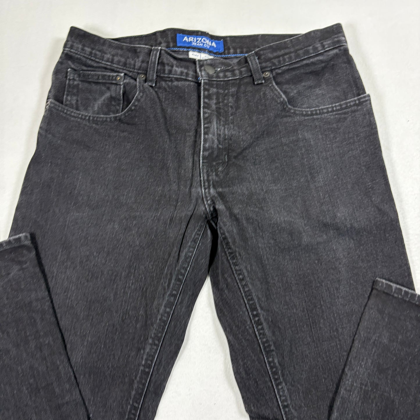 Arizona Mens Jeans 32x30 Black Slim Straight Flex Denim Y2K 90s Grunge