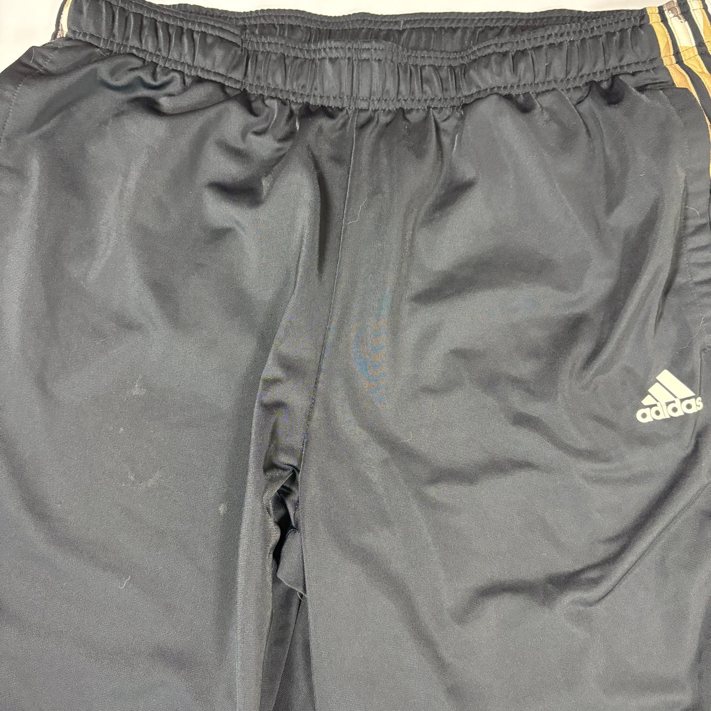 Adidas Men’s XL Track Pants Black Gold Camo 3-Stripes Joggers Primegreen