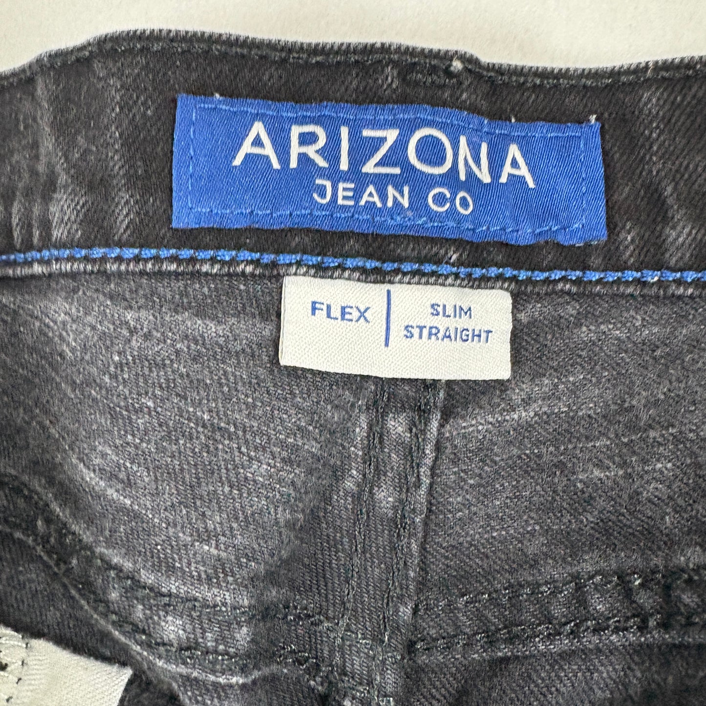 Arizona Mens Jeans 32x30 Black Slim Straight Flex Denim Y2K 90s Grunge