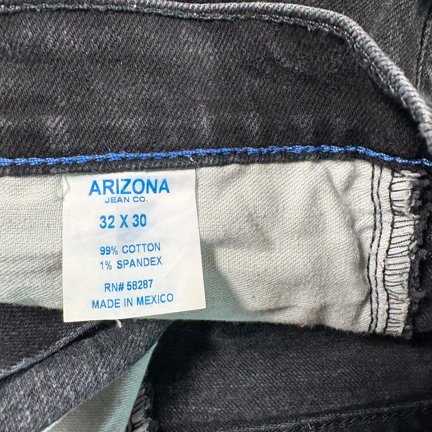 Arizona Mens Jeans 32x30 Black Slim Straight Flex Denim Y2K 90s Grunge