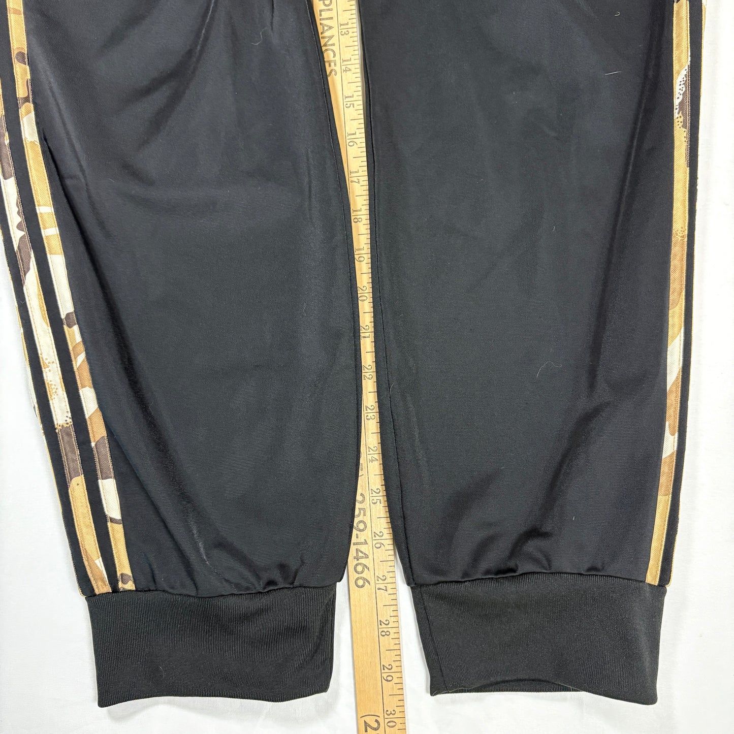 Adidas Men’s XL Track Pants Black Gold Camo 3-Stripes Joggers Primegreen