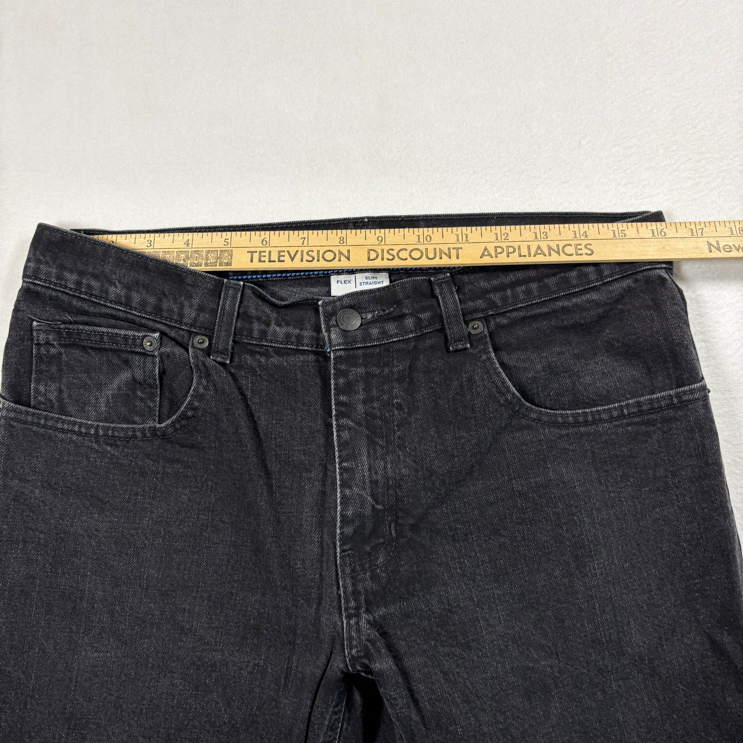 Arizona Mens Jeans 32x30 Black Slim Straight Flex Denim Y2K 90s Grunge