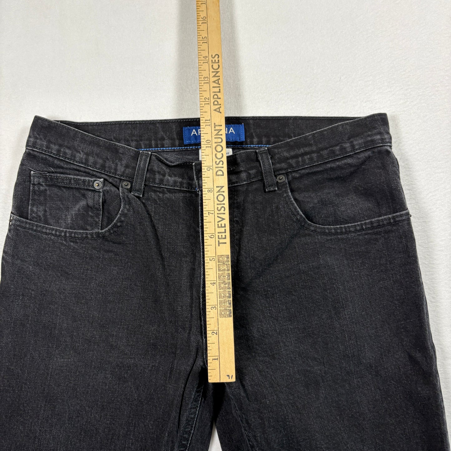 Arizona Mens Jeans 32x30 Black Slim Straight Flex Denim Y2K 90s Grunge