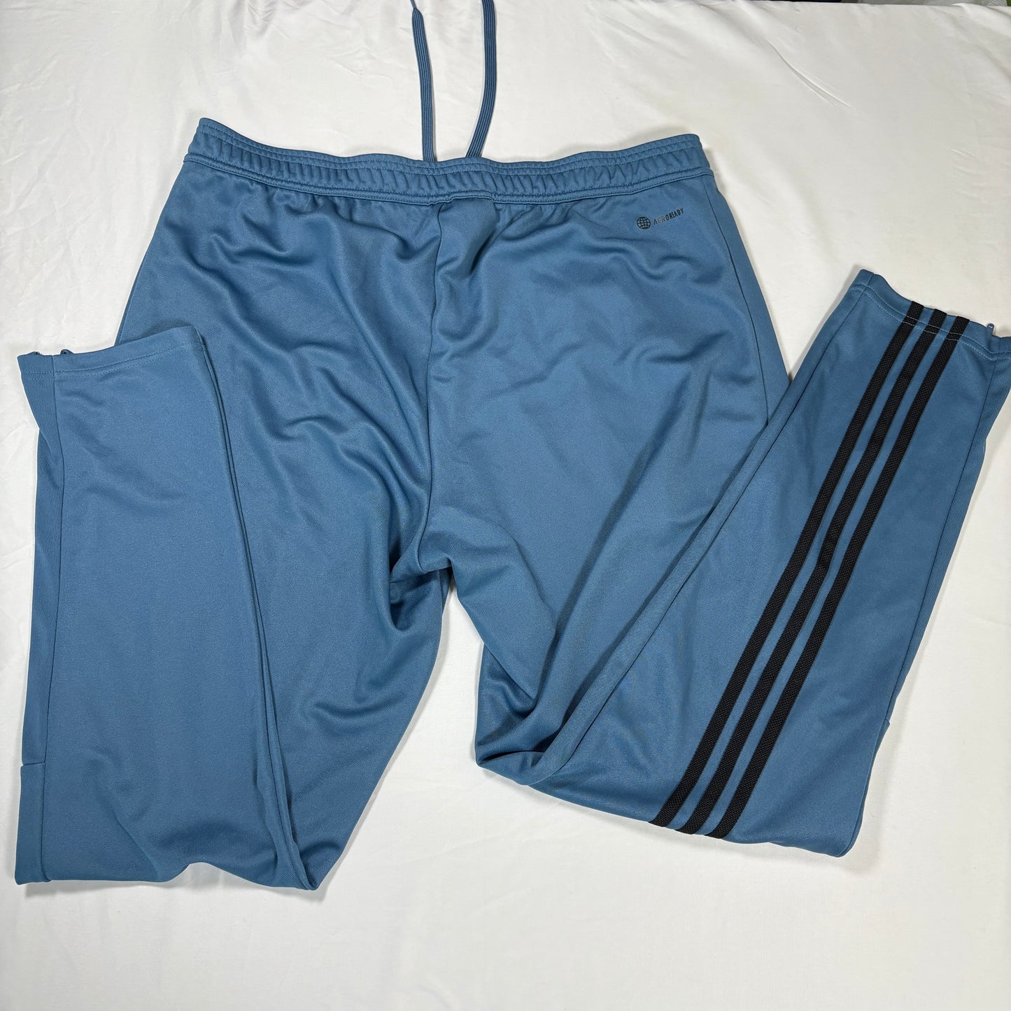 Adidas Men’s XL Track Pants Blue Black 3-Stripes Joggers Tapered Primegreen