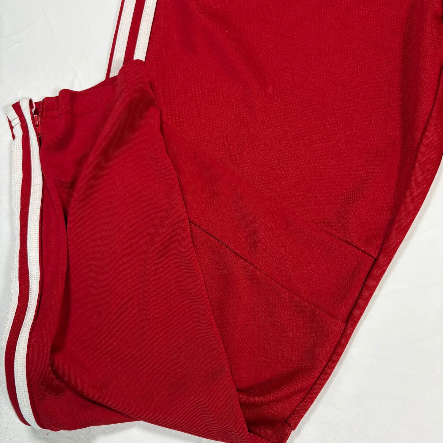 Adidas Men’s XL Track Pants Red White 3-Stripes Joggers Tapered Training