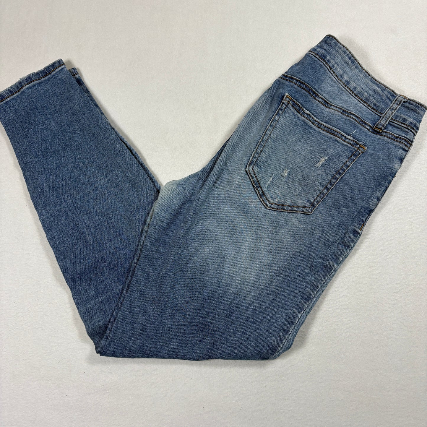 Ashley Mason Womens Jeans Sz 9 Distressed Skinny Denim Light Wash Y2K 90s