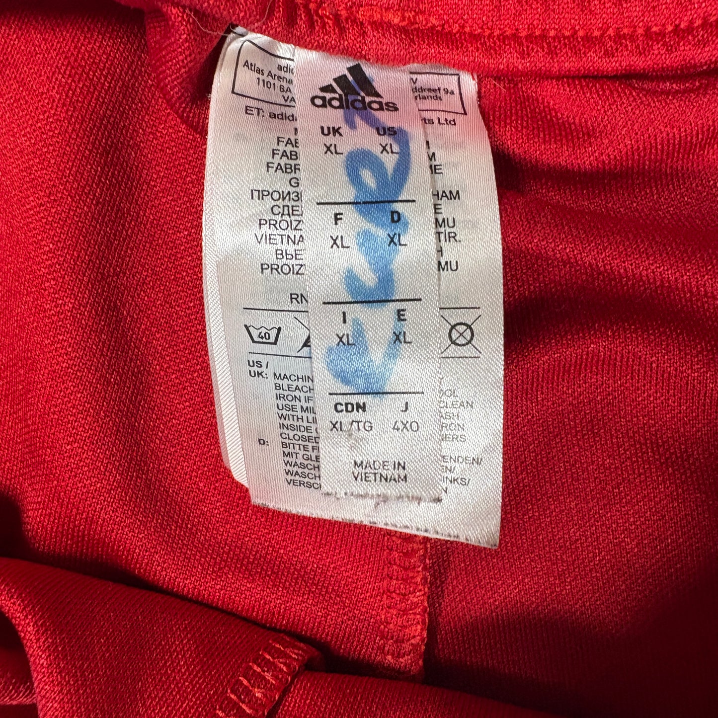 Adidas Men’s XL Track Pants Red White 3-Stripes Joggers Tapered Training