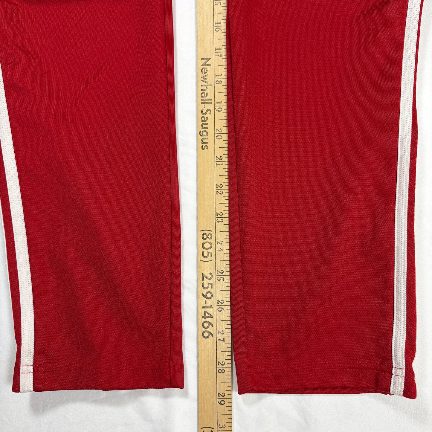 Adidas Men’s XL Track Pants Red White 3-Stripes Joggers Tapered Training