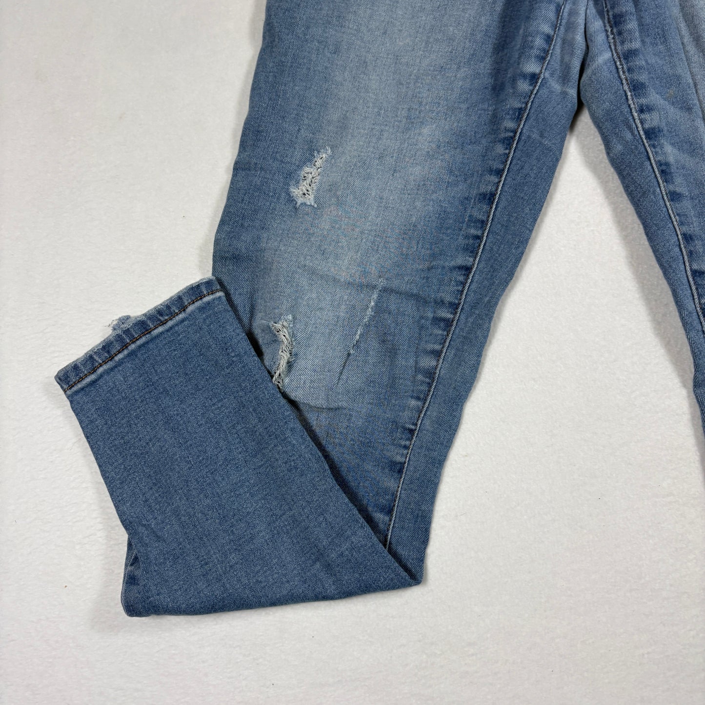 Ashley Mason Womens Jeans Sz 9 Distressed Skinny Denim Light Wash Y2K 90s