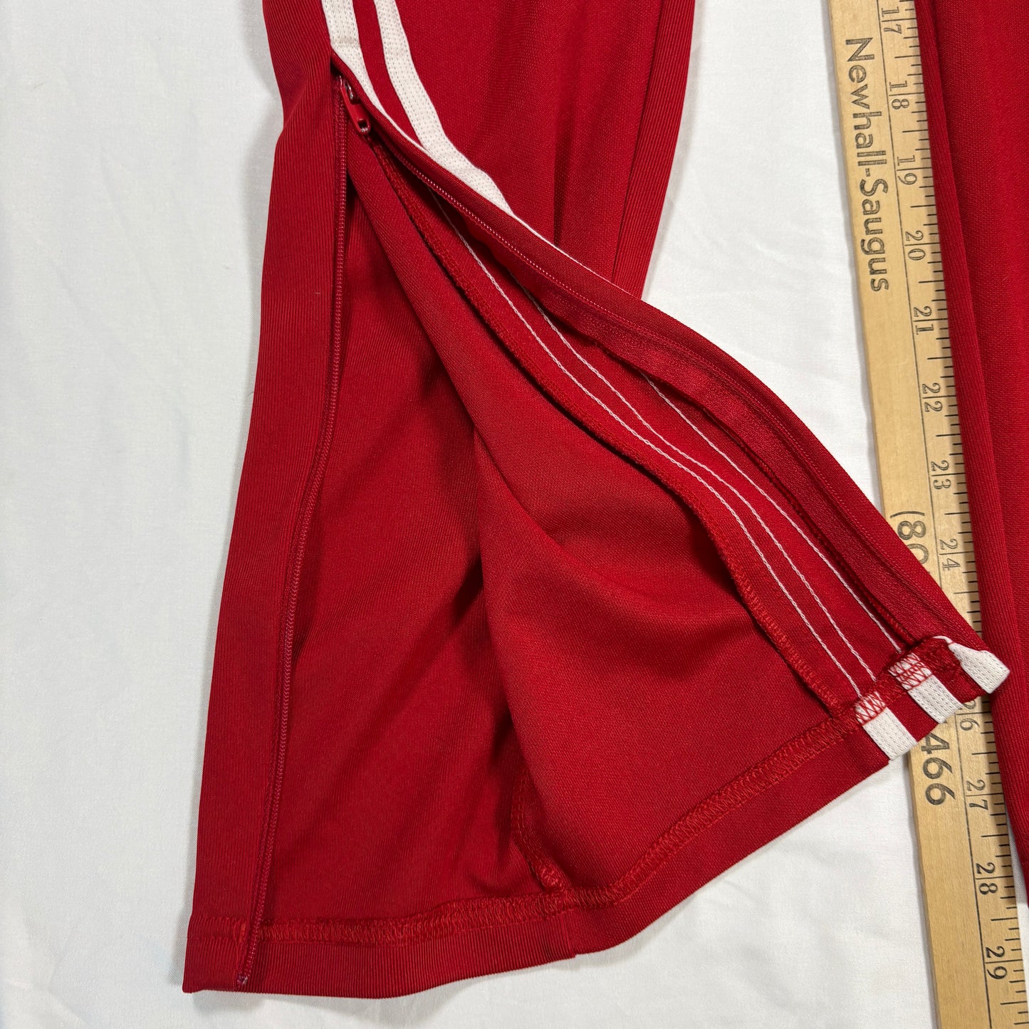 Adidas Men’s XL Track Pants Red White 3-Stripes Joggers Tapered Training