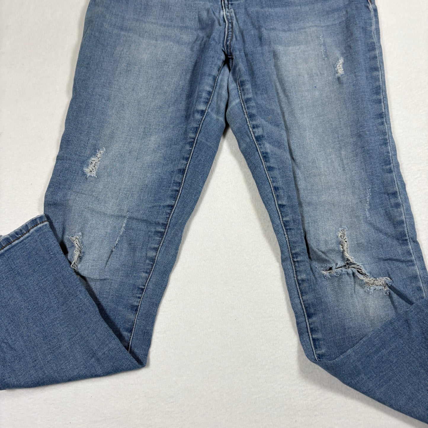 Ashley Mason Womens Jeans Sz 9 Distressed Skinny Denim Light Wash Y2K 90s