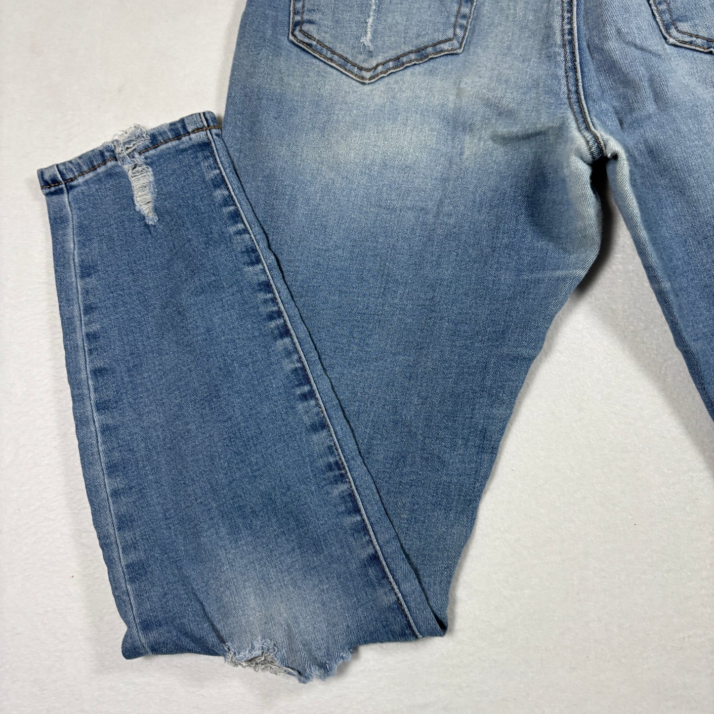 Ashley Mason Womens Jeans Sz 9 Distressed Skinny Denim Light Wash Y2K 90s