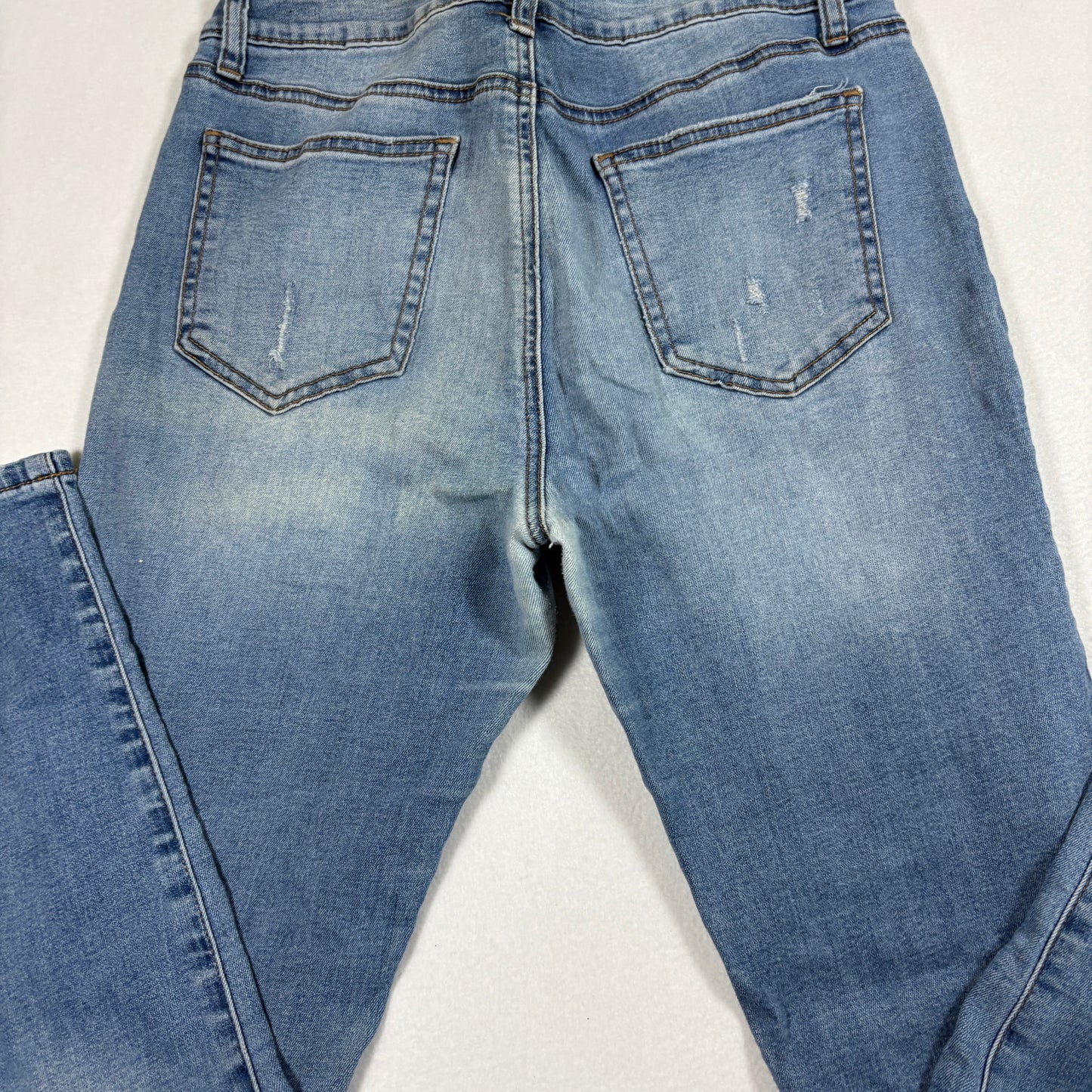 Ashley Mason Womens Jeans Sz 9 Distressed Skinny Denim Light Wash Y2K 90s