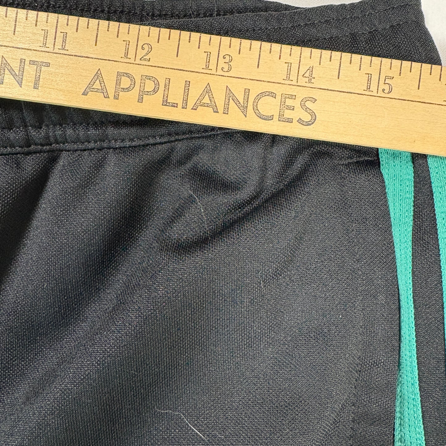 Adidas Men’s L Track Pants Black Green 3-Stripes Joggers Tapered Training