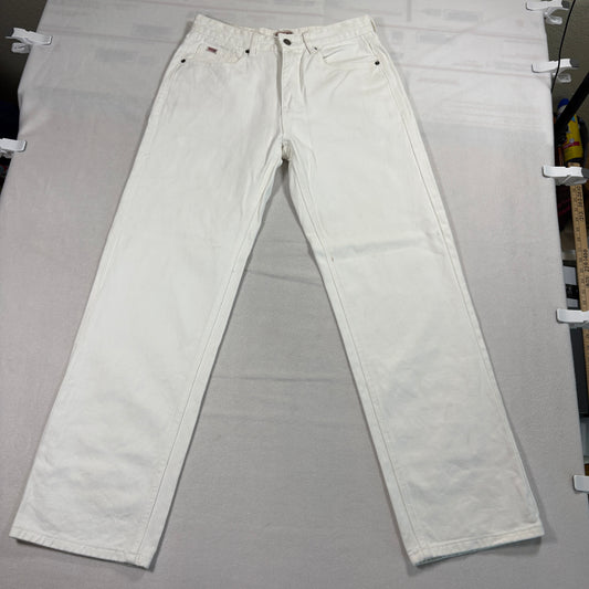 Guess Originals Relaxed Jeans Mens 29x32 White Denim Y2K 90s Minimal Streetwear