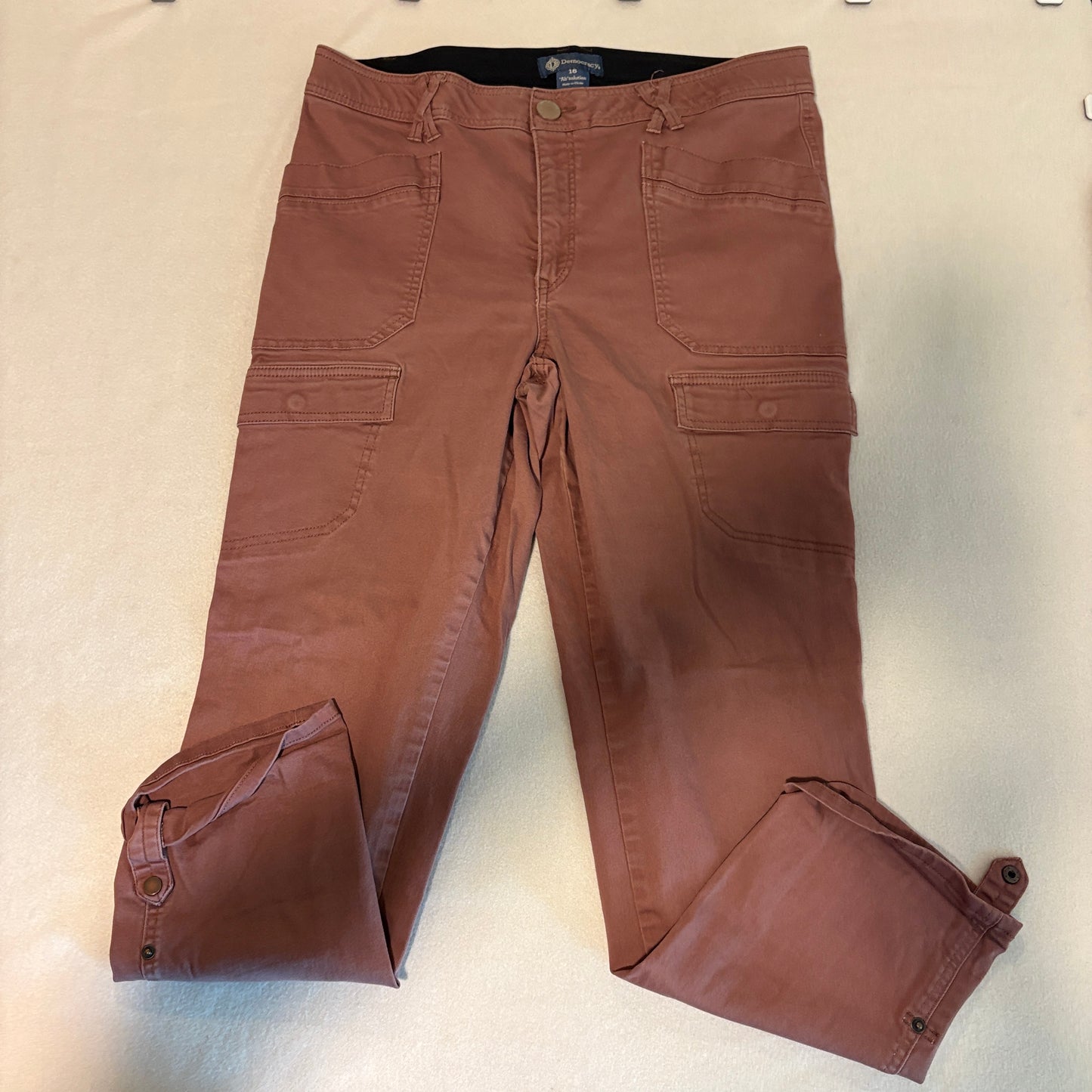 Democracy Absolution Cargo Pants Womens 16 Fits Like 35x28 Pink Utility Y2K